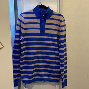 Boden Stripy Half-Zip Sweater